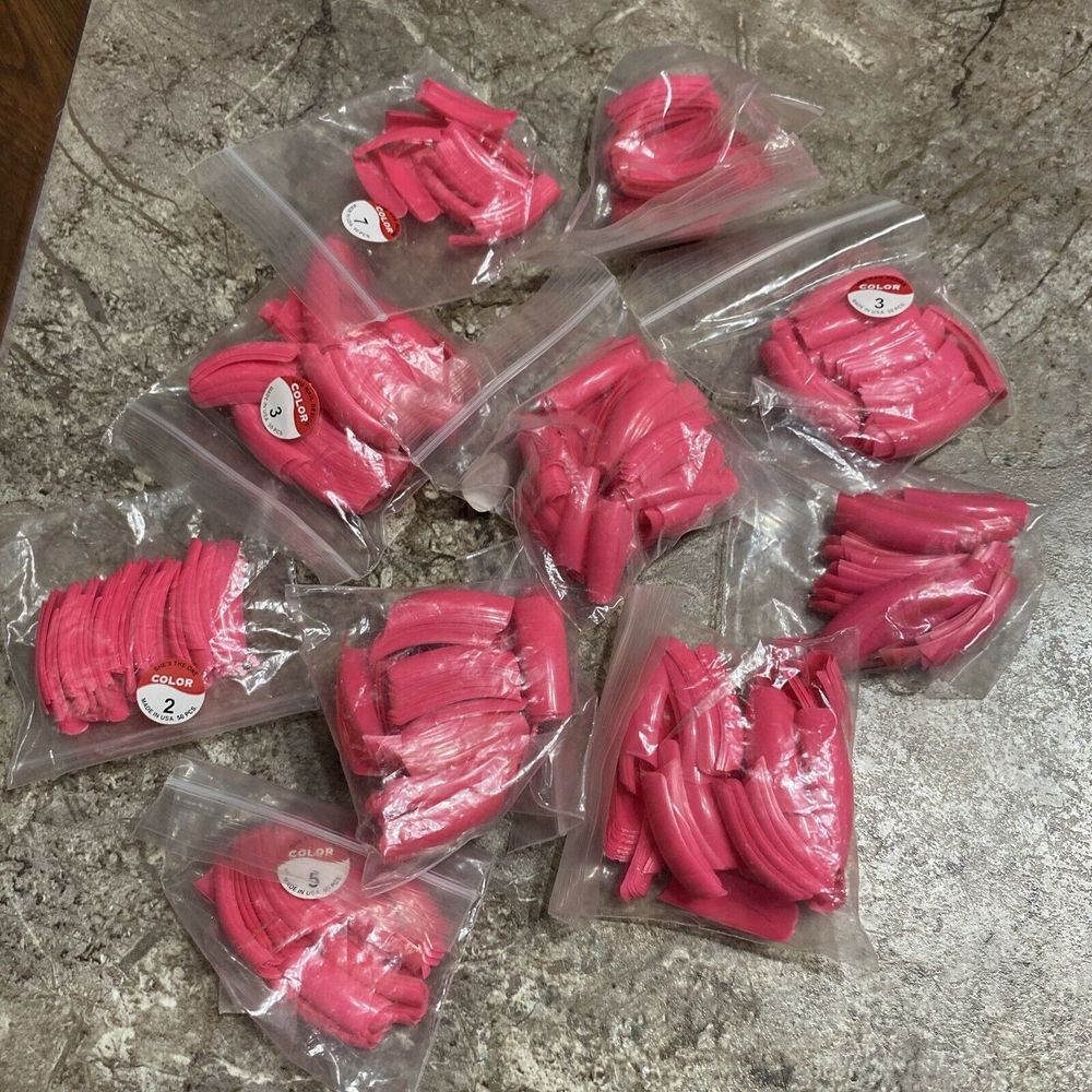 Brand New Luu Omely Fake Nail Tips‎ - Solid Pink Lot Cut Off Design